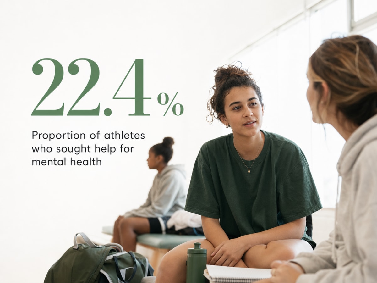 Infographic showing Proportion of athletes who sought help for mental health